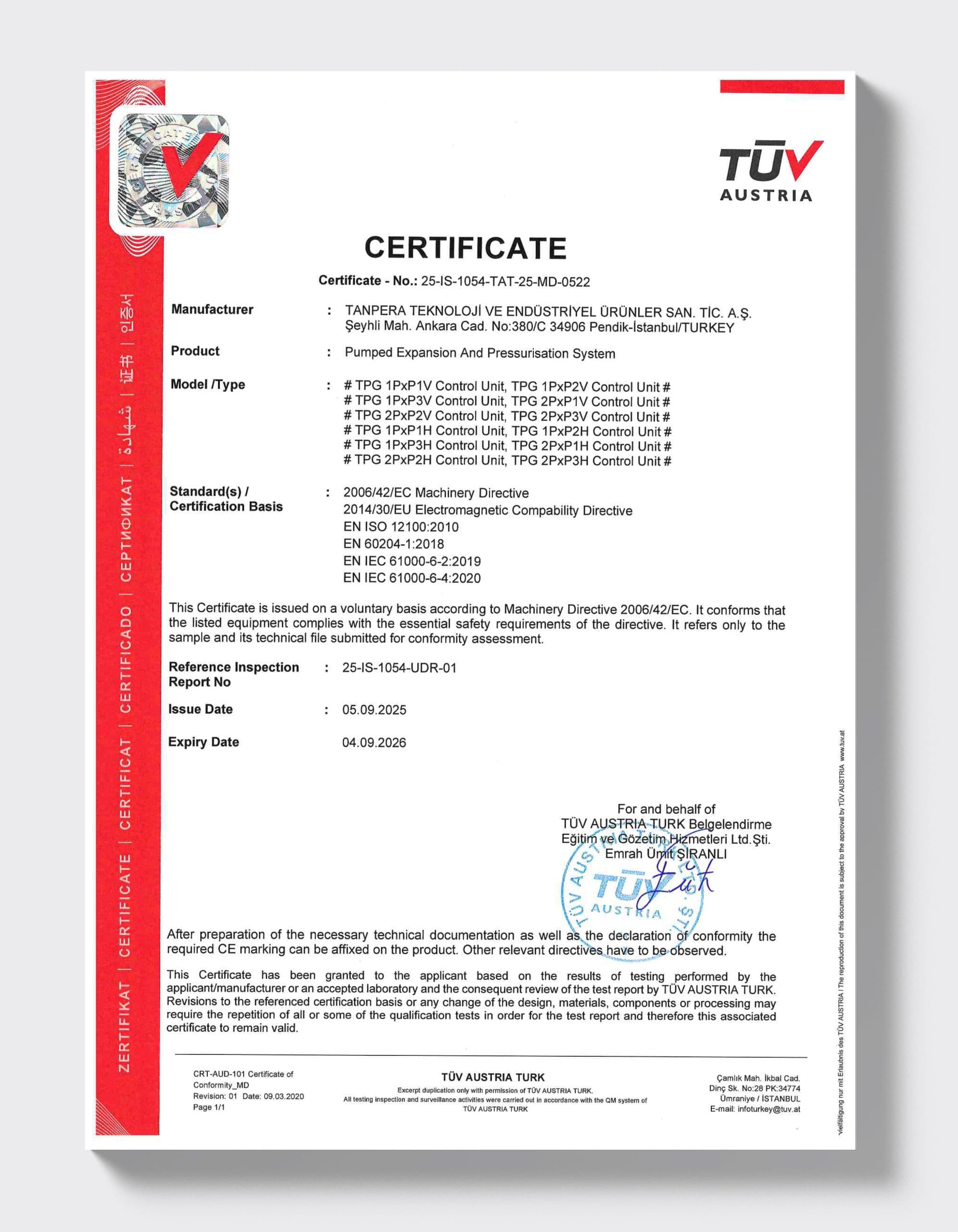 TÜV AUSTRIA — Pumped Expansion System (TPG)
