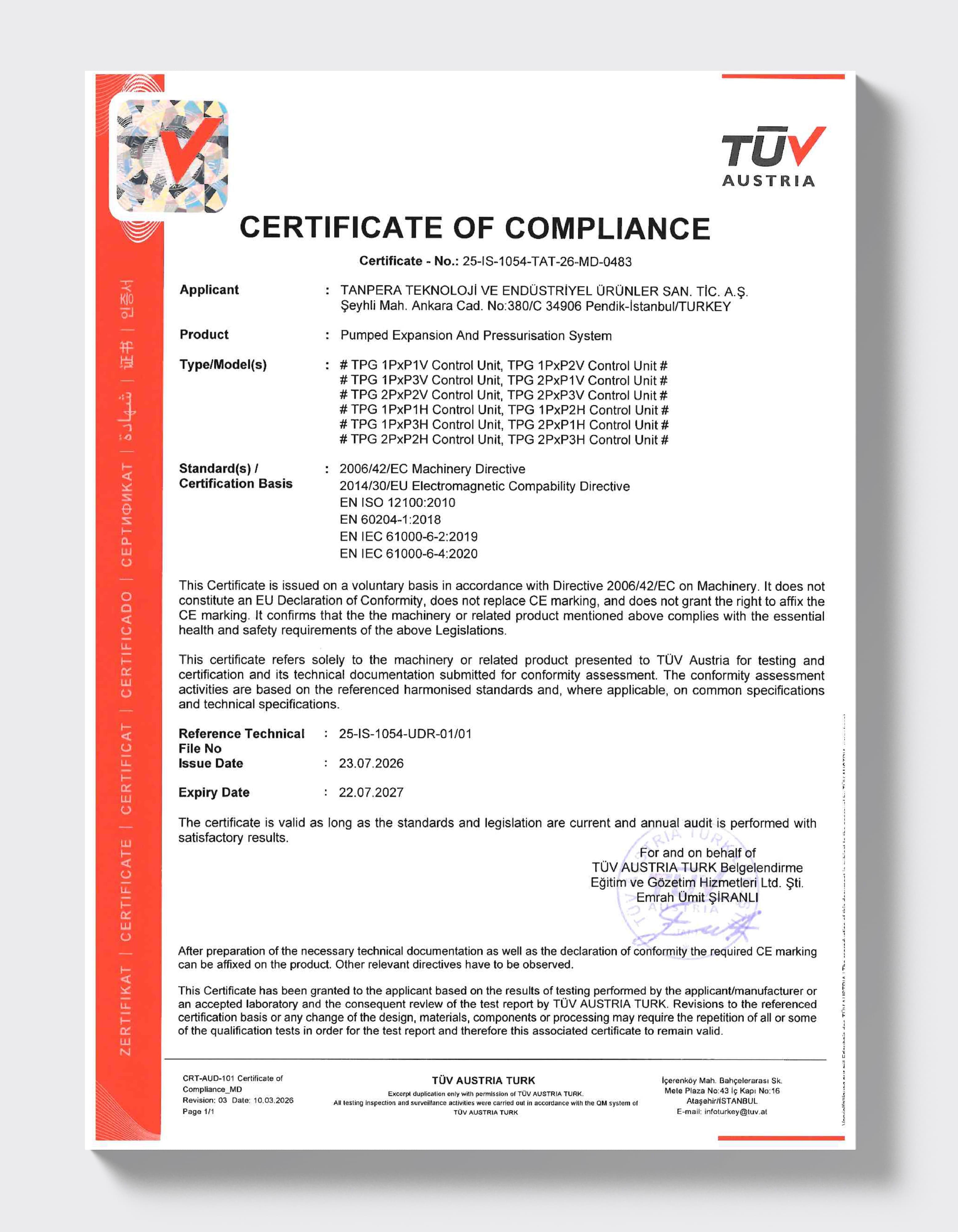 TÜV AUSTRIA — Pumped Expansion System (TPG)